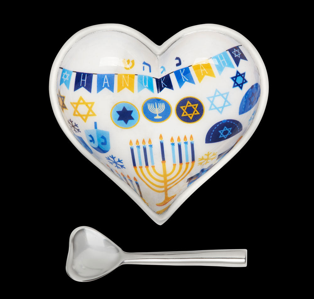 HAPPY HANUKKAH HEART WITH SPOON