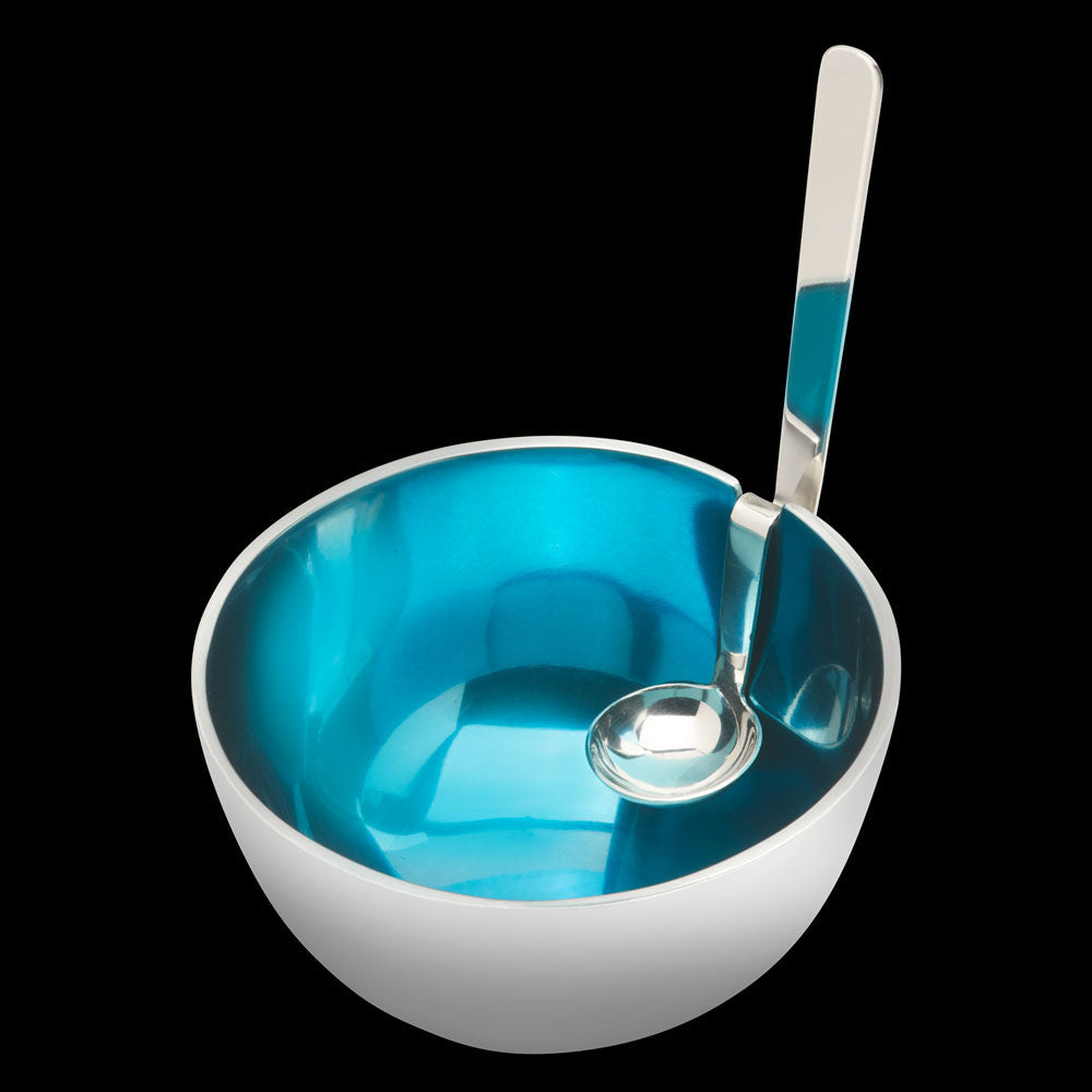 LITE BLUE BENZY BOWL W/ SPOON