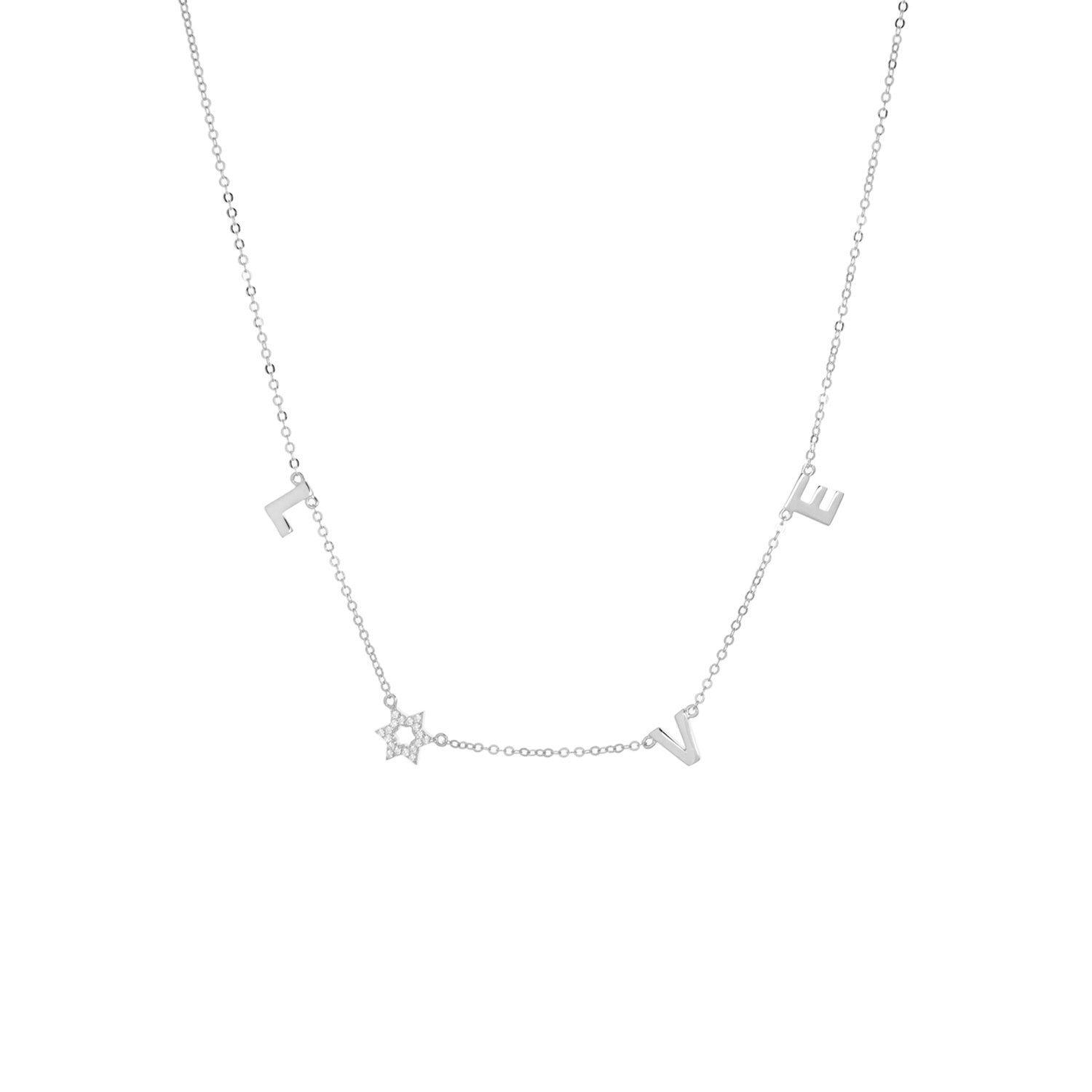 “LOVE” Star Of David Necklace - Sterling Silver