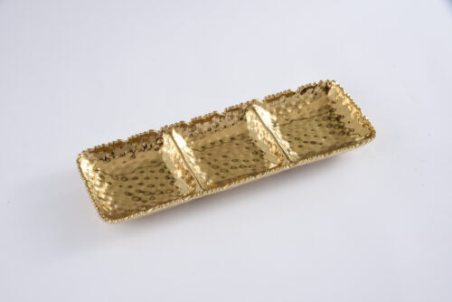 3 SECTION SERVING PIECE - GOLD