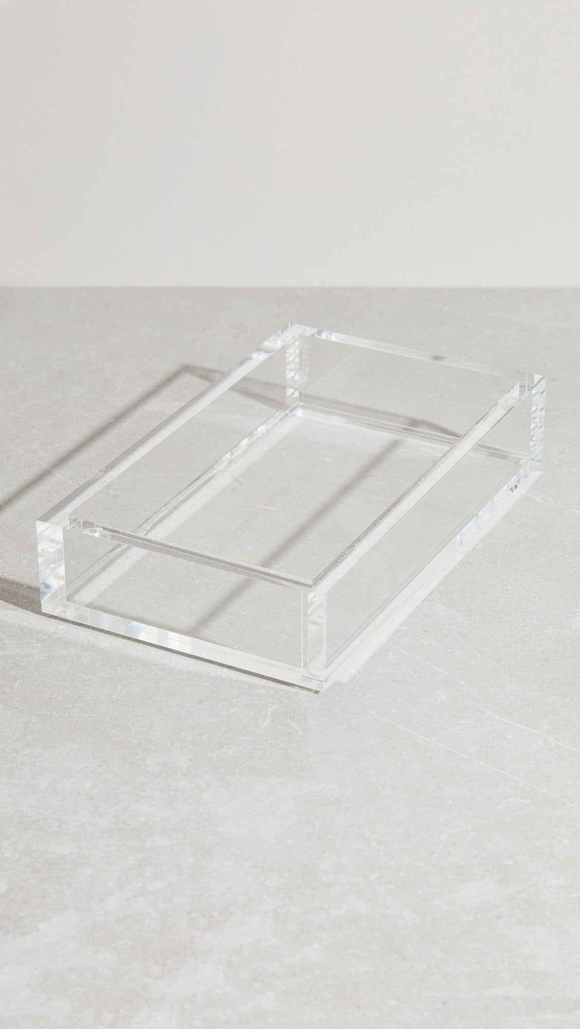 LUCITE BATHROOM NAPKIN TRAY - SILVER