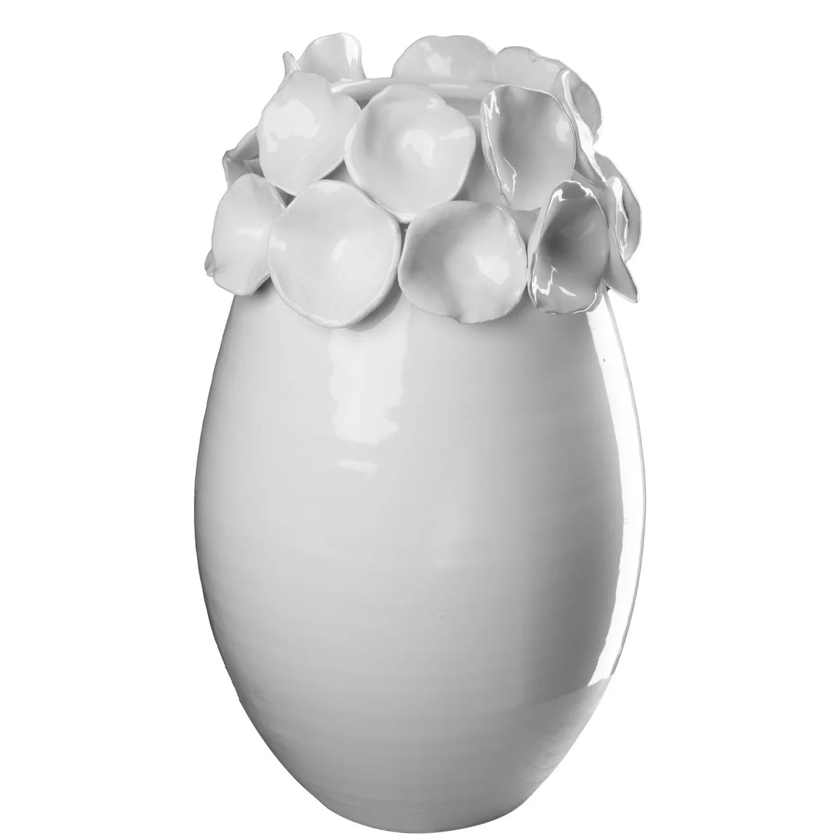 Vase w/ Petals - White