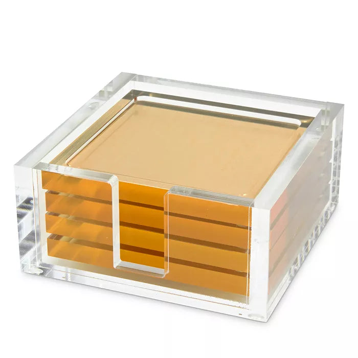 Acrylic Coaster Set - Gold