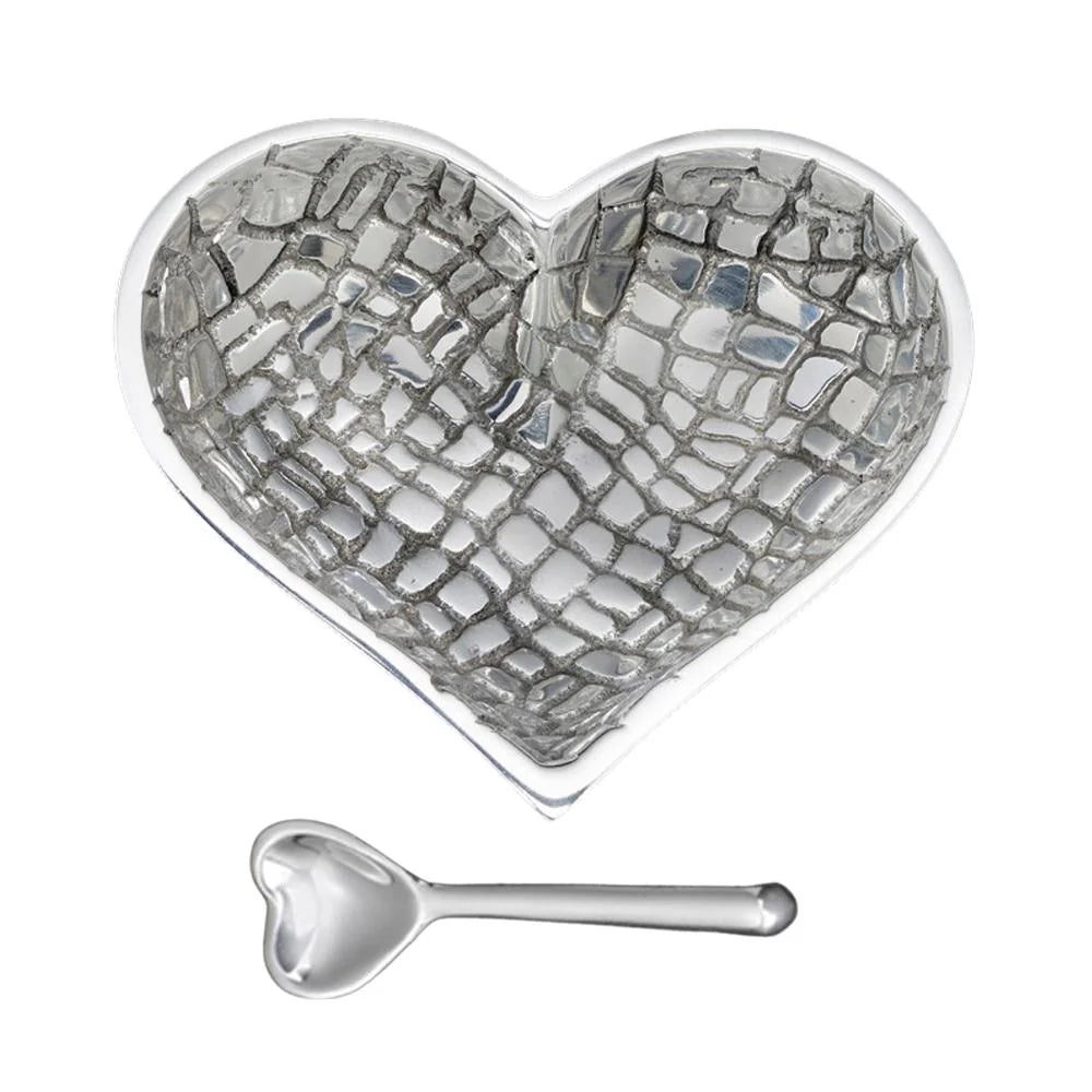 Happy Gold and Silver Croco Heart with Spoon