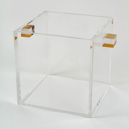 LUCITE CLEAR W/ GOLD WINE COOLER