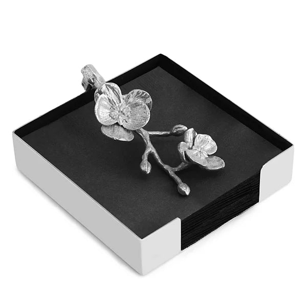 WHITE ORCHID COCKTAIL NAPKIN HOLDER