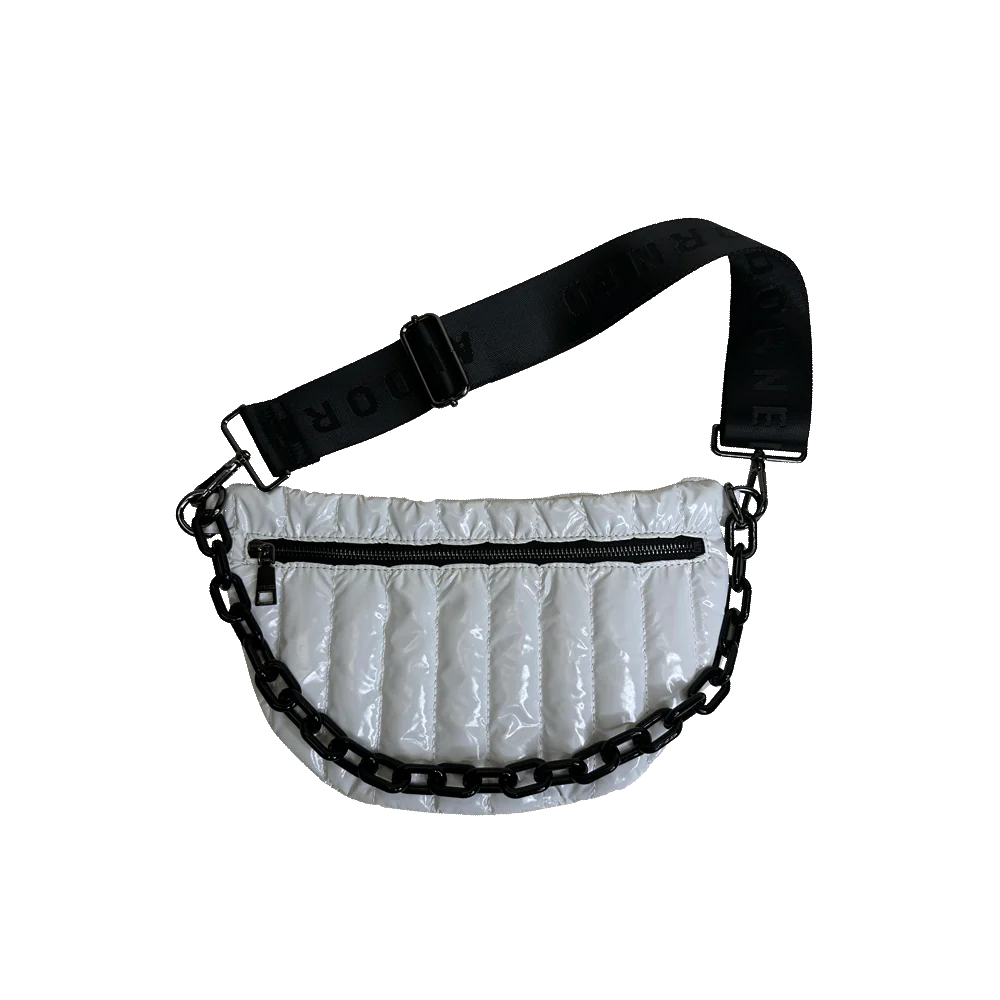 REESE LIQUID QUILTED BUM BAG - WHITE