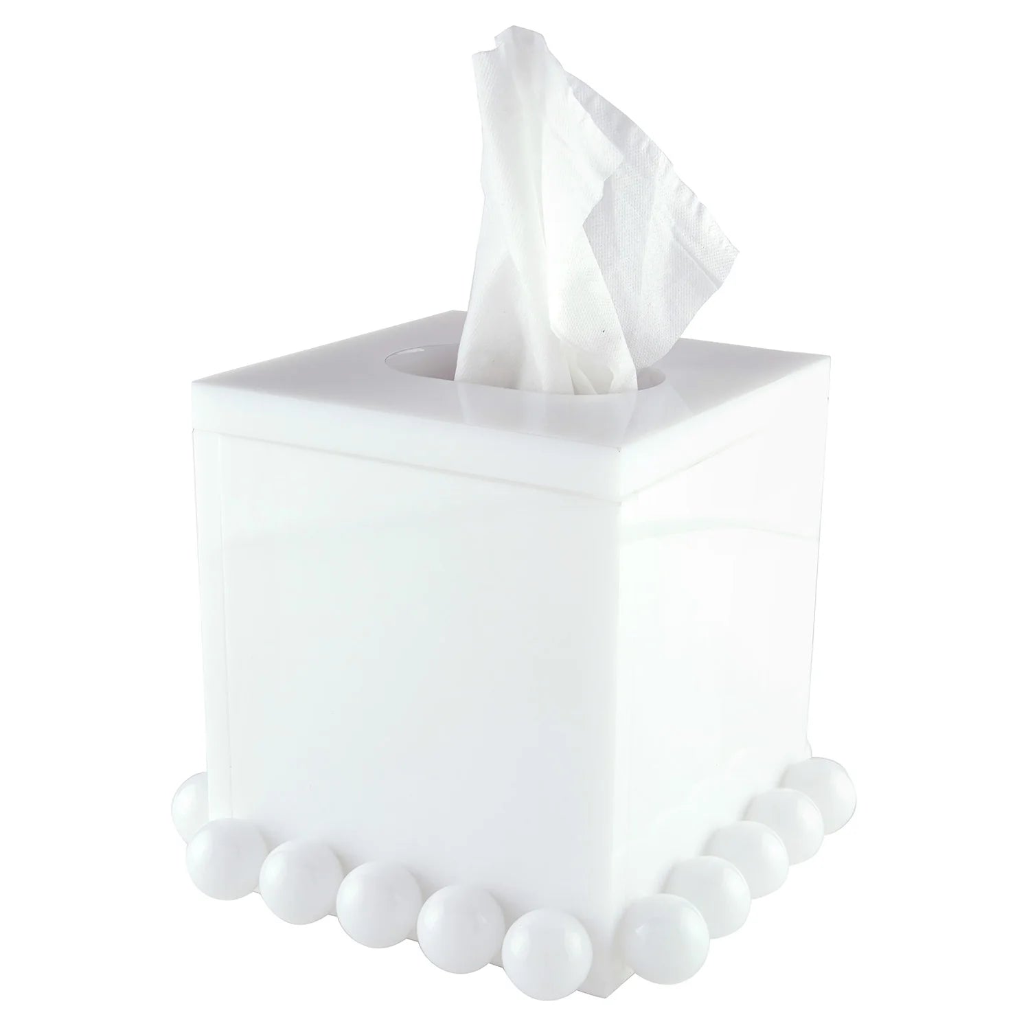 LUCITE TISSUE BOX WHITE