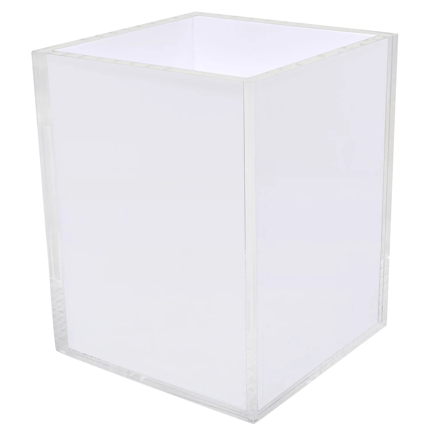 LUCITE WASTE BASKET WHITE