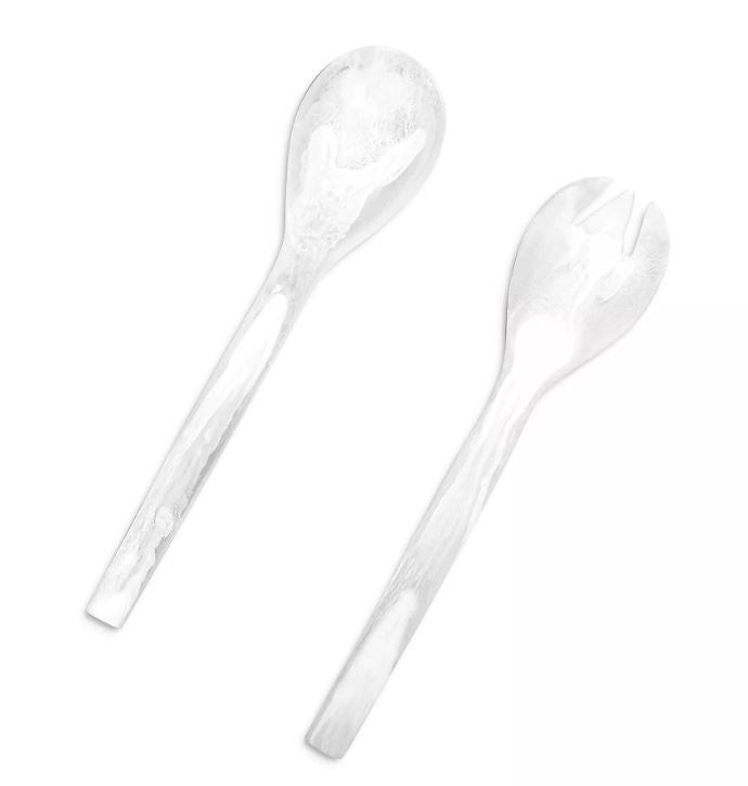 XL SALAD SERVERS - 2PC-WHITE SWIRL