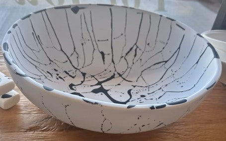 WAVE BOWL - LARGE WHT/BLK SPLATTER